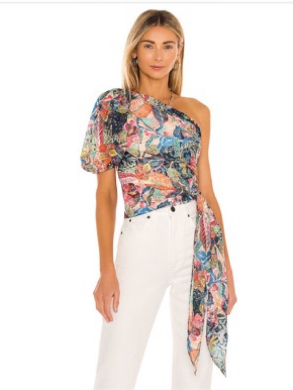 Amanda Uprichard Bexley One-Shoulder Blouse